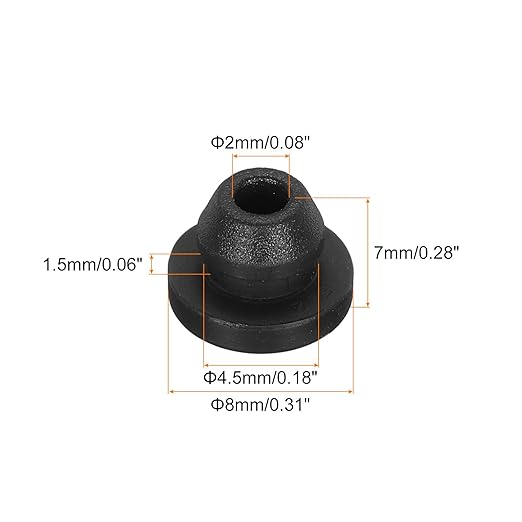 MECCANIXITY 20Pcs Snap Rubber Grommet Plug Mount Dia 4.5mm ID 2mm Narrow Groove Width 1.5mm Seal Anti-Scratch for Electrical Box Cable Pipes Black