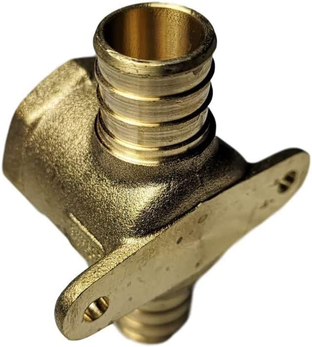1 Piece XFITTING 3/4'' Pex x 3/4'' Pex x 3/4'' Female Tee Drop Ear, Brass Crimp Fitting - Brass, Pex B 0.75''