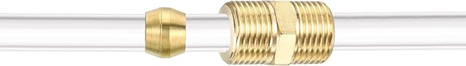 Patikil 6mm Tube OD Brass Compression Sleeves and Ferrules, 20 Pack Brass Ferrule Compression Insert Fitting Assortment Kit for Air, Water, Gas Pipe