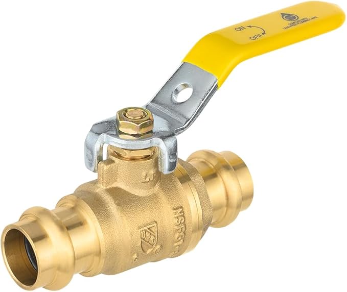 (Pack of 2) EFIELD 1/2" Copper Press Ball Valve with EPDM O-ring,1/4- Turn Full Port Shut Off Stop Ball Valve For Copper Tubing Connection (2),(VALVE242-2PCS)