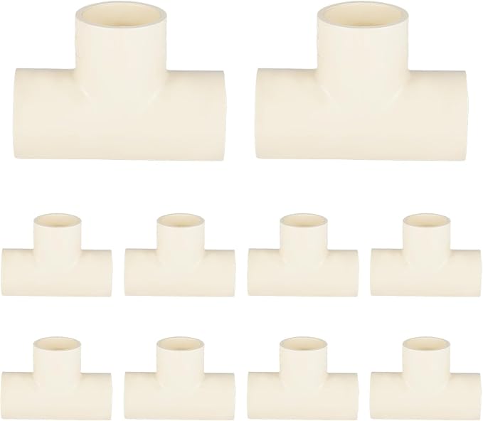 10-PACK EFIELD CPVC Tee Fittings,1" CPVC-CTS Slip Tee for Hot and Cold Water Pressure Distribution Systems,(CPVC022-10)