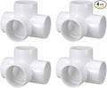 4Pcs 2" Elbow PVC Fitting, SCH40 4-Way Tee Furniture Grade PVC Pipe Fitting, DIY Corner Elbow Connector for Building Furniture, Greenhouse Frame Connection, Socket x Socket