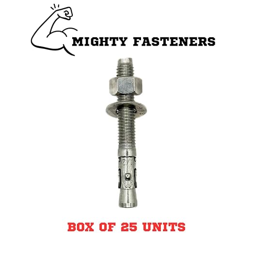 Premium 316 Stainless Steel Wedge Anchor, 3/8"-16 X 3 – Heavy Duty Corrosion Resistant Fastener for Concrete and Masonry Applications 25 Pack