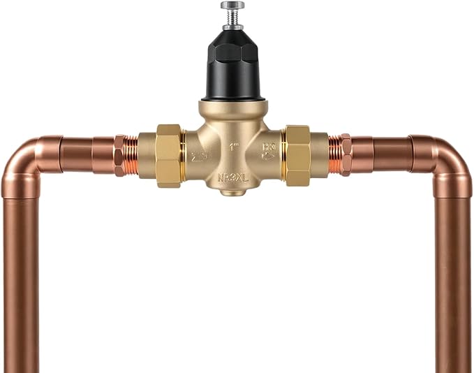 Upgraded 1" Brass Pressure Reducing Valve，Water Pressure Regulator for home with Double Union FNPT Connection - Stainless Steel Strainer Screen (1 inch)