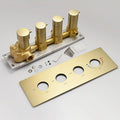 Thermostatic Shower Valve Concealed Mount, Pressure Balancing Brass Shower Mixing Valve Water Flow Can Control, Brushed Gold