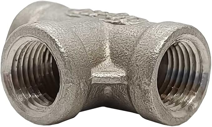AF Hydro Stainless Steel SS316 Equal Tee Pipe Fitting, 2 1/2''NPT Female Thread, Pressure Rating up to 150 PSI, Class 150 Connector Adapter