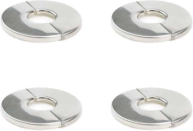 Wall Split Flange, Stainless Steel Round Escutcheon Plate for 0.91"/23mm Diameter Pipe, Pack of 4