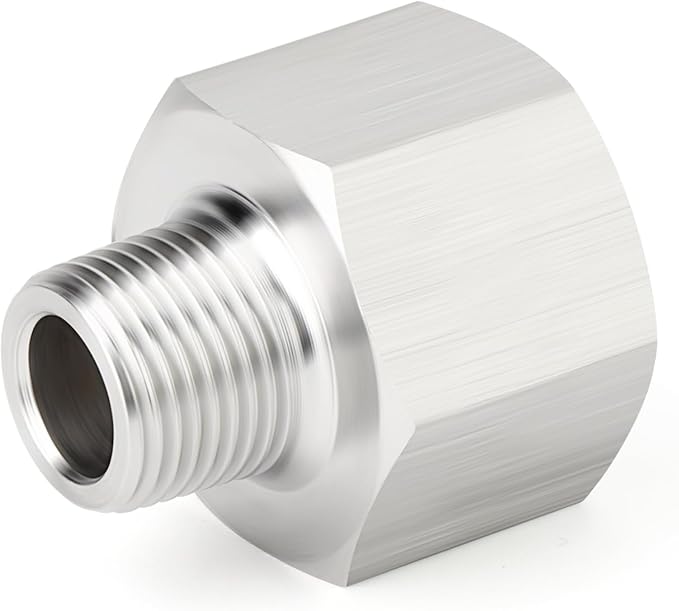 TAISHER 5PCS 304 Stainless Steel Pipe Fitting, Reducer Adapter, 3/8" NPT Male x 3/4" NPT Female