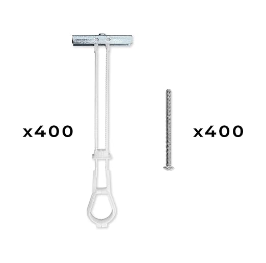 400-Pack 3/16"-24 Heavy Duty Quick Toggle Anchors with Bolts Set | for Drywall, Metal Studs, and Concrete Block | Holds 240+ Lbs. | 400 Toggles + 400 Bolts