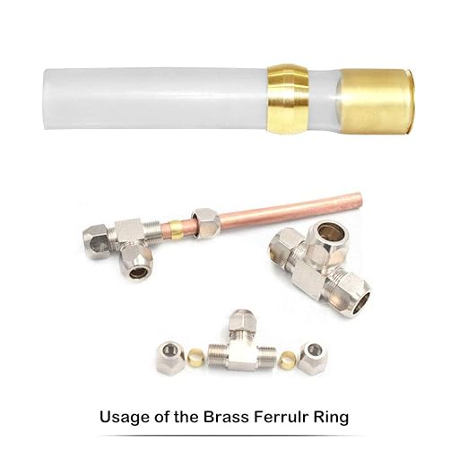 Beduan 5/32" Tube ID Brass Compression Fitting, Insert Tube Support Compression Sleeve Fitting (Pack of 10)