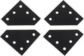 4Pcs Aluminum Alloy 5-Hole L-Shaped Joint Board Metal Angle Bracket Connector for Industrial Aluminum Extrusion Profiles, Black Corner Reinforcement Plates for Structural Framing