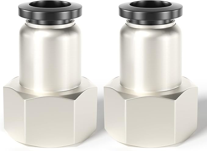 TAILONZ PNEUMATIC Female Straight 3/8 Inch Tube OD x 3/8 Inch NPT Thread Push to Connect Fittings PCF-3/8-N3(Pack of 10)