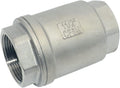 NPT Female WOG1000 Check Valve,Vertical Check Valve,NPT Spring Loaded in-line Low Cracking Pressure,Stainless Steel SS316 CF8M (1-1/2")