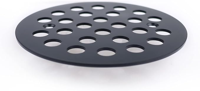 4-1/4 Inch Screw-in Round Floor Drain Cover Replacement Shower Drainer Grates (Black)