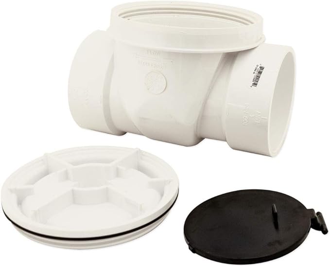 Canplas 73009 Backwater Valve with 4-Inch PVC, White