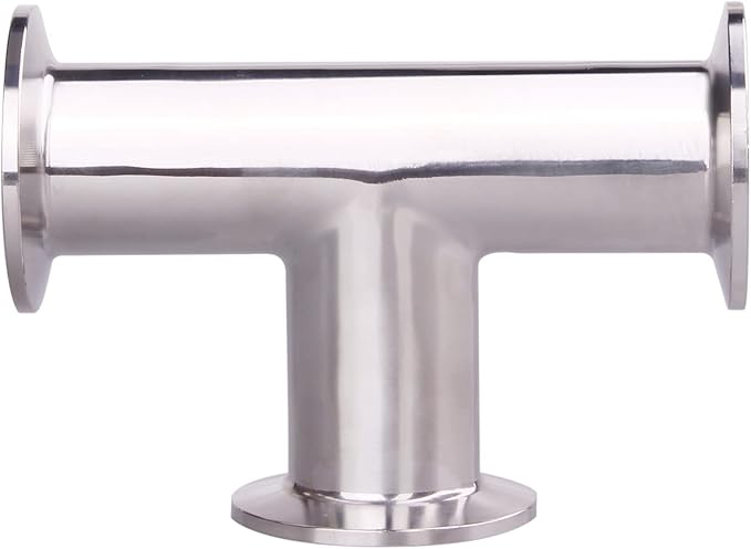 DERNORD Clamp Tee 3 Way Stainless Steel 304 with 3 Silicone Gaskets Fits 1.5" Tri Clamp, 32mm Pipe OD Sanitary Fittings(1.25 Inch)