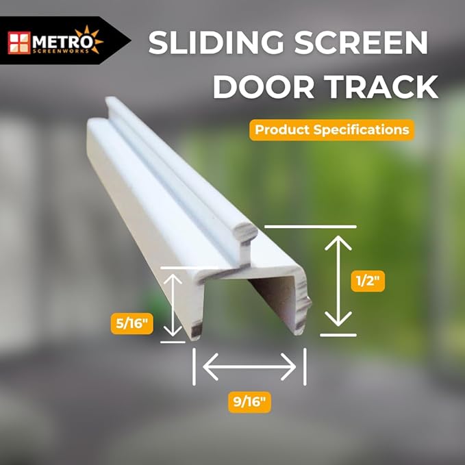 Sliding Door Bottom Track - Replacement Sliding Screen Door Track System - Easy Assembly Sliding Door Hardware & Replacement Tracks - Modern White Vinyl Square Bottom Tracks by HURD - 48 in, 4 Pieces