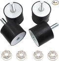 M12 Rubber Vibration Isolator Mounts Single Stud Shock Absorber Mechanical Vibration Damping Anti Vibration Silent-Blocks for Motors Compressors Pumps, 4pcs M12x37-60x50mm, 4pcs LockNuts