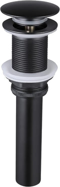 KES Bathroom Sink Drain Without Overflow Sink Drain Stopper Matt Black Pop Up Drain, All Metal Rustproof Brass and 304 Stainless Steel, S2008D-BK