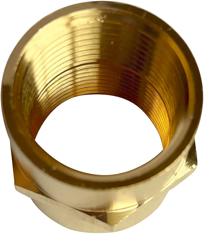 3/4" Female Threaded Hex Nipple Brass Coupling NPT Pipe Fitting Pipe Adapter Straight Connectors for Air, Gas, Oil, Fuel, Propane Pack of 2