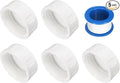 uxcell 5Pcs 1-1/2 Inch PT Female Thread PVC Pipe Fitting Cap, Cleanout Water Drain End Caps, Pipe Plug Socket Fittings with Tape for Water Heater Supply Lines, Plumbing, White