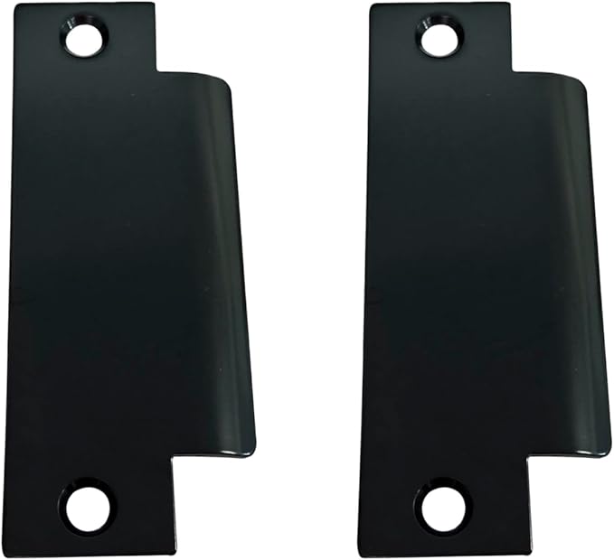 QCAA Steel T-Shape Strike, Filler Plate for ANSI Strike, Cylindrical Lock Prep, 4-7/8" x 1-1/4", Matte Black, 2 Pack, MIT