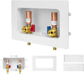 30-PACK GUOFIS Washing Machine Outlet Box with Center Drain,PEX Laundry Washer Box with Copper Water Hammer Arrestor (1/2"PEX Crimp Connection Inlet X 3/4"MHT Outlet)