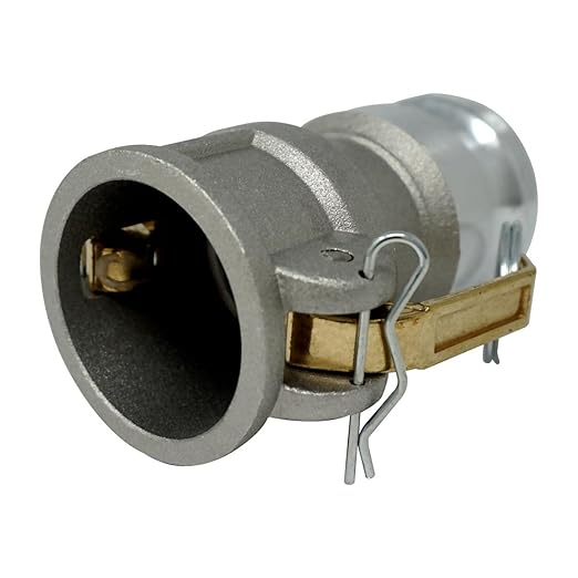 Gloxco Aluminum Type DA Cam and Groove Hose Fitting, Reducer, 1.5" Female Camlock x 2" Male Camlock (CAM-1520-DA-AL)