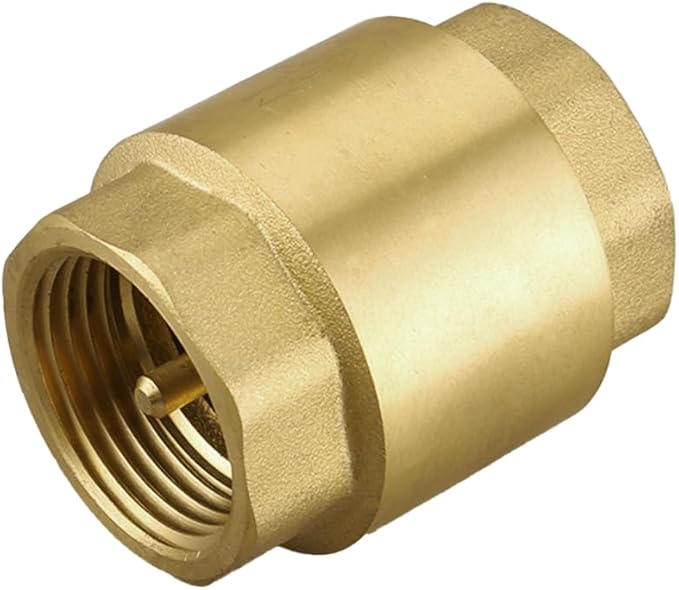 Brass 1/2" NPT Female Inline Spring Check Valve One-Way Non-return Prevent Water Backflow (Pack of 2)