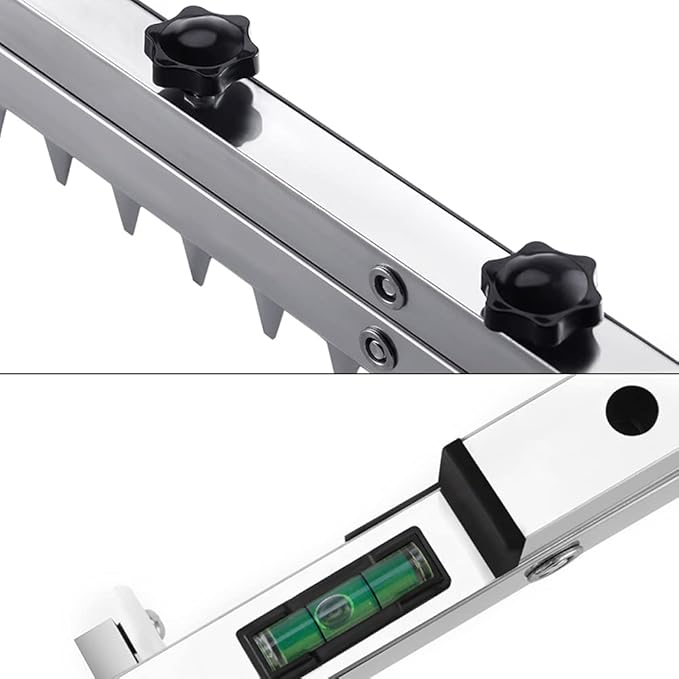 Tile Flat Ash Device, Floor Tile Leveler with Adjustment Knobs, Leveling Flat Sand Tiling Paving Tool, Retractable Gray Paving Tool for Large Wall Tiling Masonry