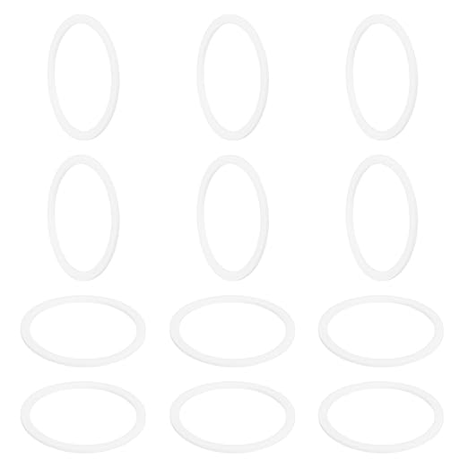 MECCANIXITY PTFE Flat Washers, 12Pack 65mm OD 55mm ID 2mm Thick Sealing Spacer Gasket Ring for Faucet Pipe Hose Bolt Machinery, White