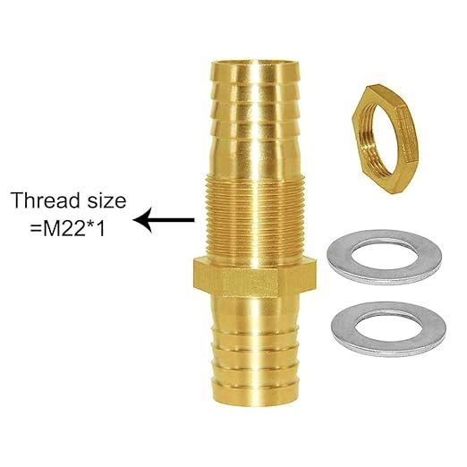 Joywayus 3/4'' Hose Barb Thru-Bulk Head Fuel Hex Union Fitting Intersection/Split Brass Water/Fuel/Air