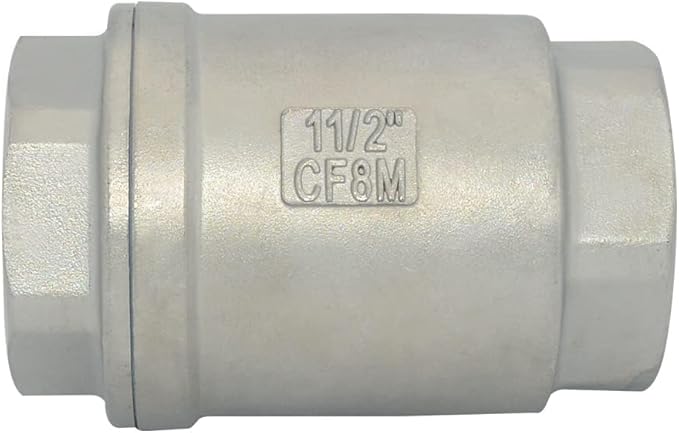 1.5inch NPT Female WOG1000 Check Valve,Spring Loaded In-line Low Cracking Pressure, Door Hinges,4Size (07)…