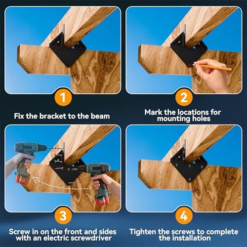 10 Pack Hurricane Ties, 18-Gauge Heavy Duty Joist Hangers, Galvanized Rafter Hurricane Clips, Rafter Brackets Fit 2X Truss to Rafter Connector, for Roofing Trusses Wood Timber Connectors