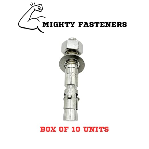 Wedge Anchors – Heavy-Duty 304 Stainless Steel Expansion Bolts for Concrete & Masonry, Rust-Resistant & Durable - 3/4" X 4-1/2" - 10 Pack