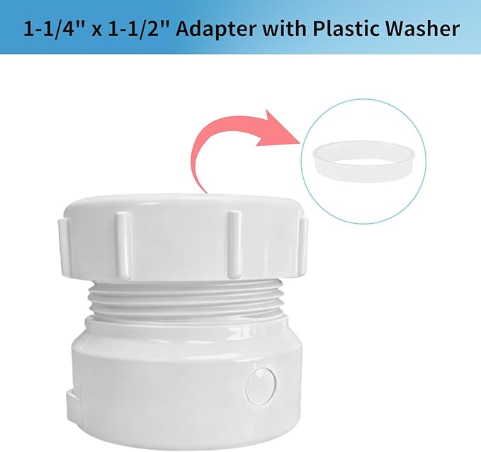 LESSO PVC Trap Adapter, 1-1/2 x 1-1/4 Inch, PVC DWV Female Pipe Fitting， SCH40 White