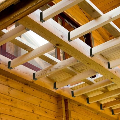 Blulu 6 Pcs 2 x 6 Inches Concealed Joist Hangers, Q235b Steel Joist Bracket