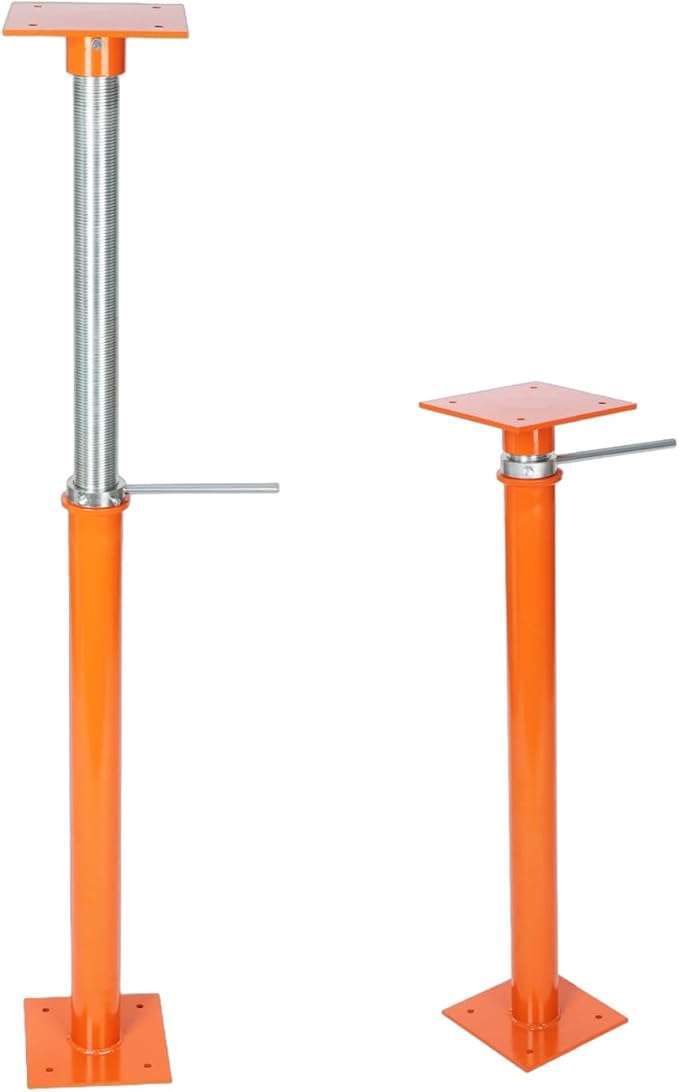 Adjustable Jacking Post, Jack Column Load-Bearing Capacity 12000 Lbs with 8.66 x 8.66 Inch Base Support Beam Basement Jack for Construction, Bridge Construction