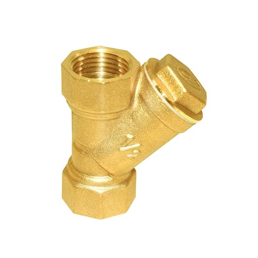 Joywayus Brass 1/2" Female Thread Y Shaped Strainer Filter Valve Pipe Fittings Adaptor Connector for Water Oil Separation