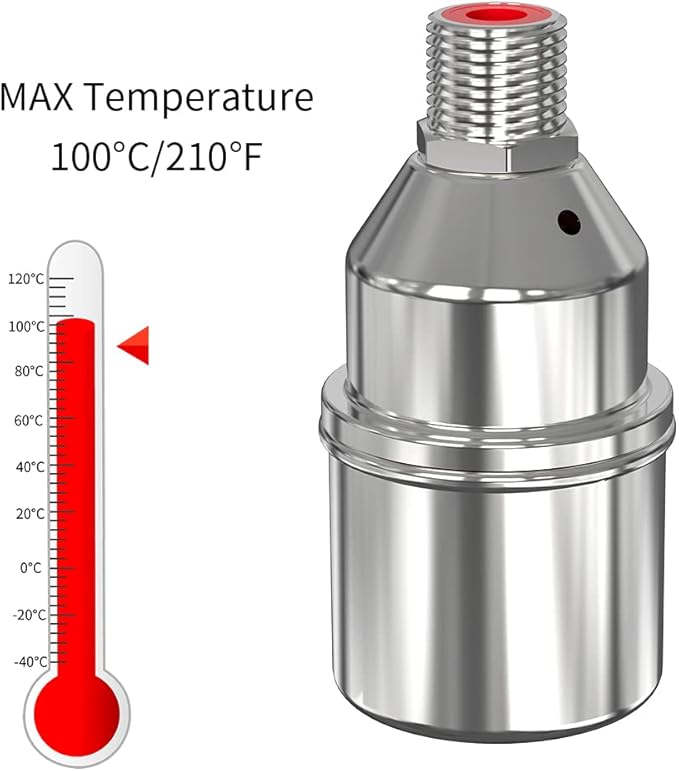 304 Stainless Steel Float Valve,Stainless Steel Float Valve,1/2 to 3/4 Inch Automatic Water Level Control, No Pump Needed for Water Tanks,Livestock Troughs（Top/Side Entry）