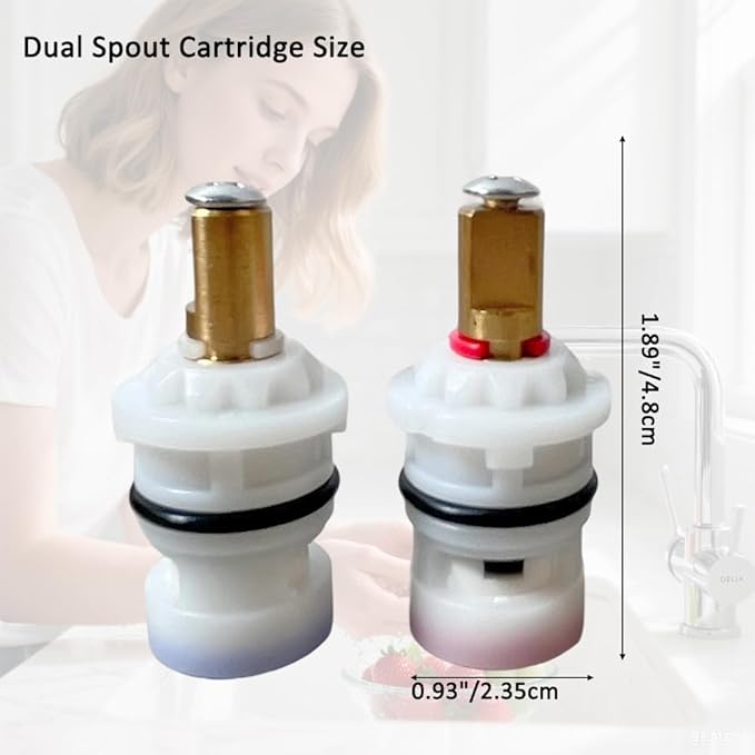 9608020 Ceramic Stem Disc Faucet Cartridge Replacement for Pfister 9608020 9608060 48/143/149 Series Valve Cartridge (Hot & Cold Pair)