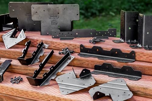 Simpson Strong-Tie LUS28PC Outdoor Accents LUSPC ZMAX, Black Powder-Coated Face-Mount Joist Hanger for 2x8