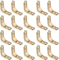iplusmile 20 Pcs L Brackets for Wood - Golden Small Corner Brace with Countersunk Holes - Heavy Duty 90 Degree Angle Brackets for Shelves, Cabinets, Chairs & Furniture Repair