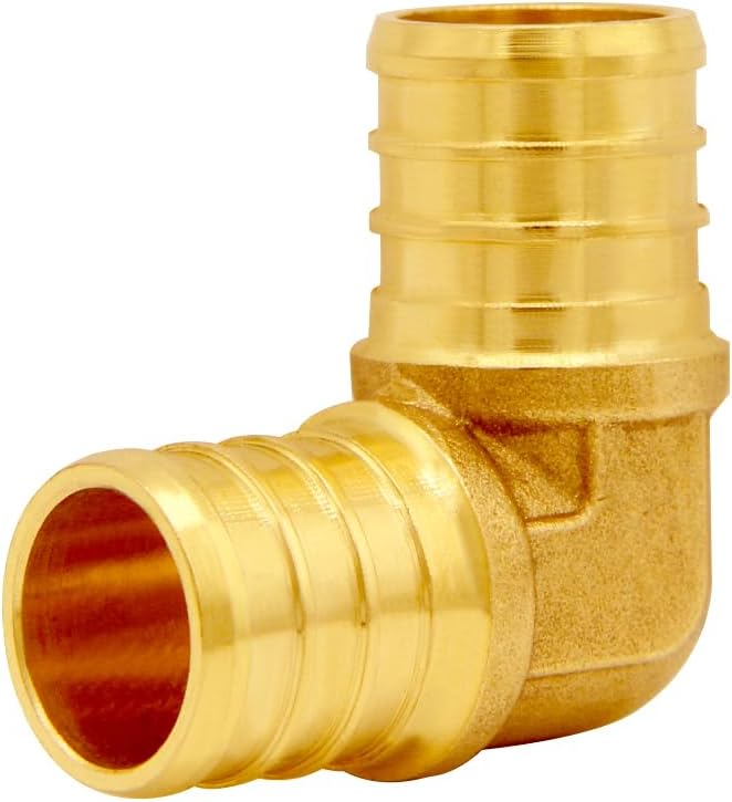 12PCS LF Brass 3/4 Inch PEX 90 Degree Elbow Coupling Barb Crimp Pipe Tube Fitting