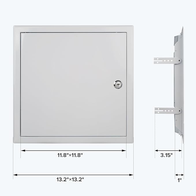 Donext Access Panel for Drywall/Ceiling, Wall Hole Cover with Lock and Keys, 12"x12" Metal Access Door, Concealed Service Door for Electrical and Plumbing