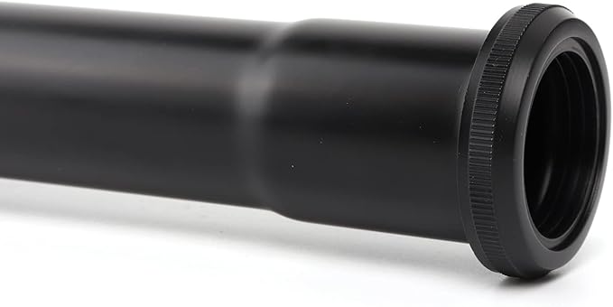 Brass Slip Joint Extension Tube，1-1/4 Inch O.D(32mm) x 12 Inch P Trap Extension Pipe with Nut and Rubber Washer, Sink Drain Tailpiece for Bathroom Kitchen(Matte Black)