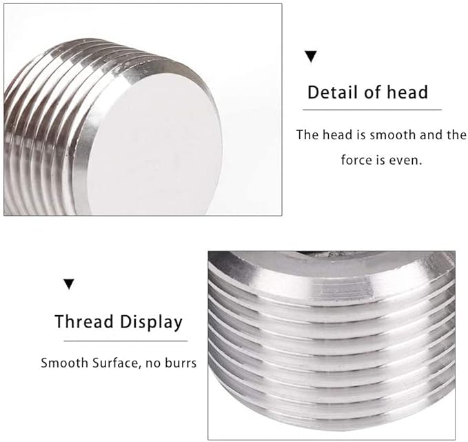 Metalwork 5 Sizes 304 Stainless Steel Pipe Fitting, Hex Countersunk Plug Assortment Kits, 16 Pcs, 1/8"+1/4"+3/8"+1/2"+3/4"