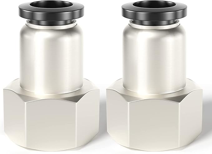 TAILONZ PNEUMATIC Female Straight 1/4 Inch Tube OD x 1/8 Inch NPT Thread Push to Connect Fittings PCF-1/4-N1(Pack of 2)