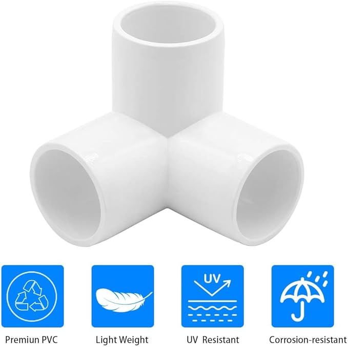 YSIL PVC Fittings Elbow Furniture Grade Connector 3 Way 1 Inch 10Pcs for DIY PVC Structure and Frame,Fits 1" Sch 40 PVC Pipes