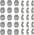 Conduit Connectors, 1-1/2 Inch Liquid Tight Connector NPT Non-Metallic for PVC Electrical Flexible Conduit Fittings, 15 Straight and 15 Angle 90 Degree, UL Listed, Grey (30-Pack)